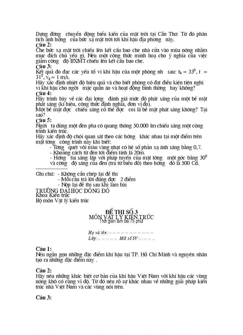 image for page Đề thi vật lý kiến trúc 1