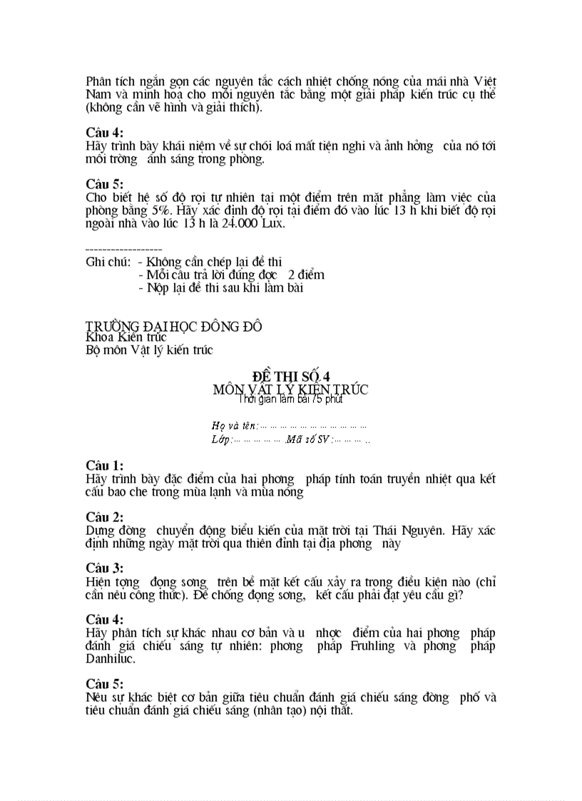 image for page Đề thi vật lý kiến trúc 1