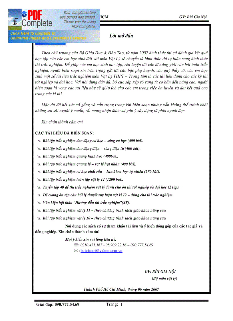 image for page Luyện thi ĐH chương Quang Lí Vật Lí Hạt Nhân