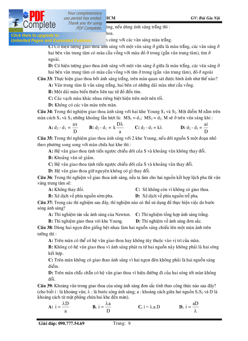 image for page Luyện thi ĐH chương Quang Lí Vật Lí Hạt Nhân