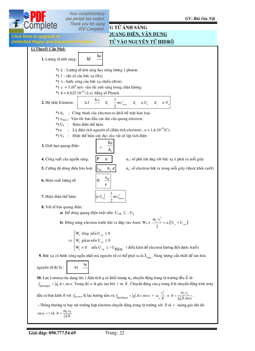 image for page Luyện thi ĐH chương Quang Lí Vật Lí Hạt Nhân