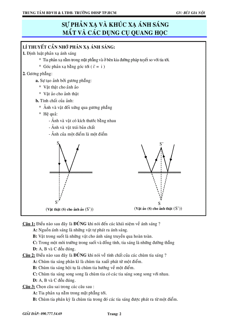 image for page Luyện thi ĐH chương Quang Hình