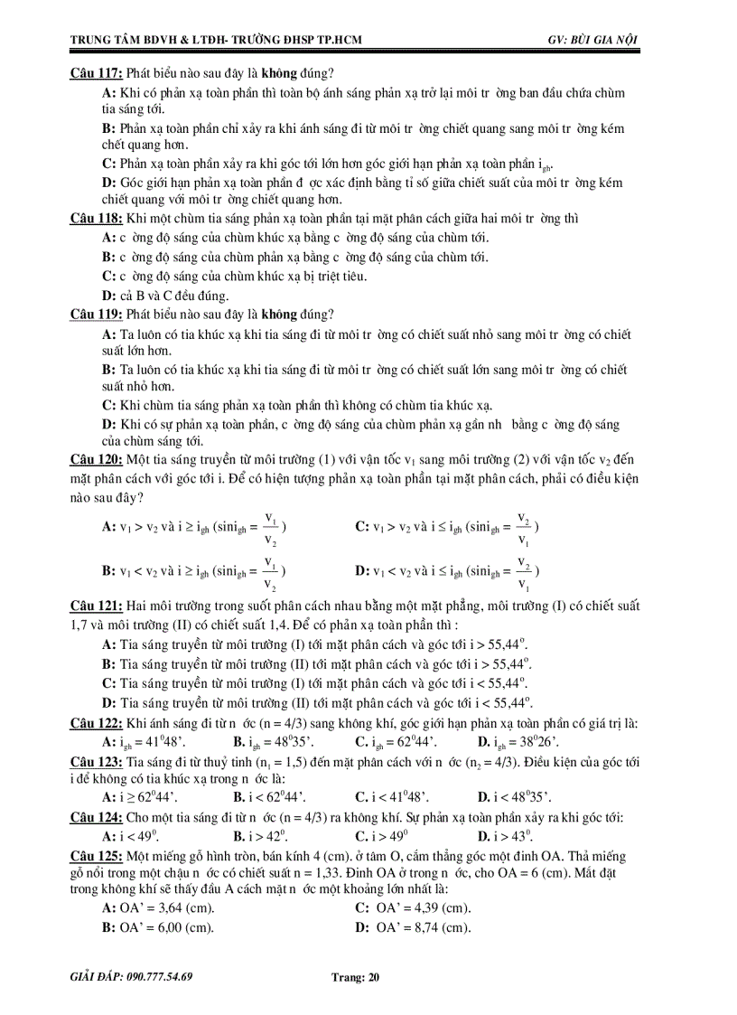 image for page Luyện thi ĐH chương Quang Hình