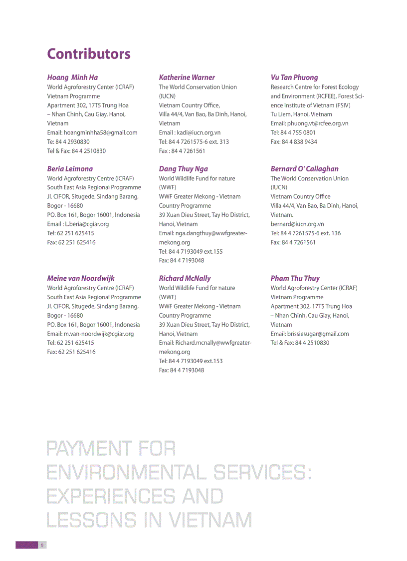 image for page Payment for environment services experiences and lessons in Vietnam