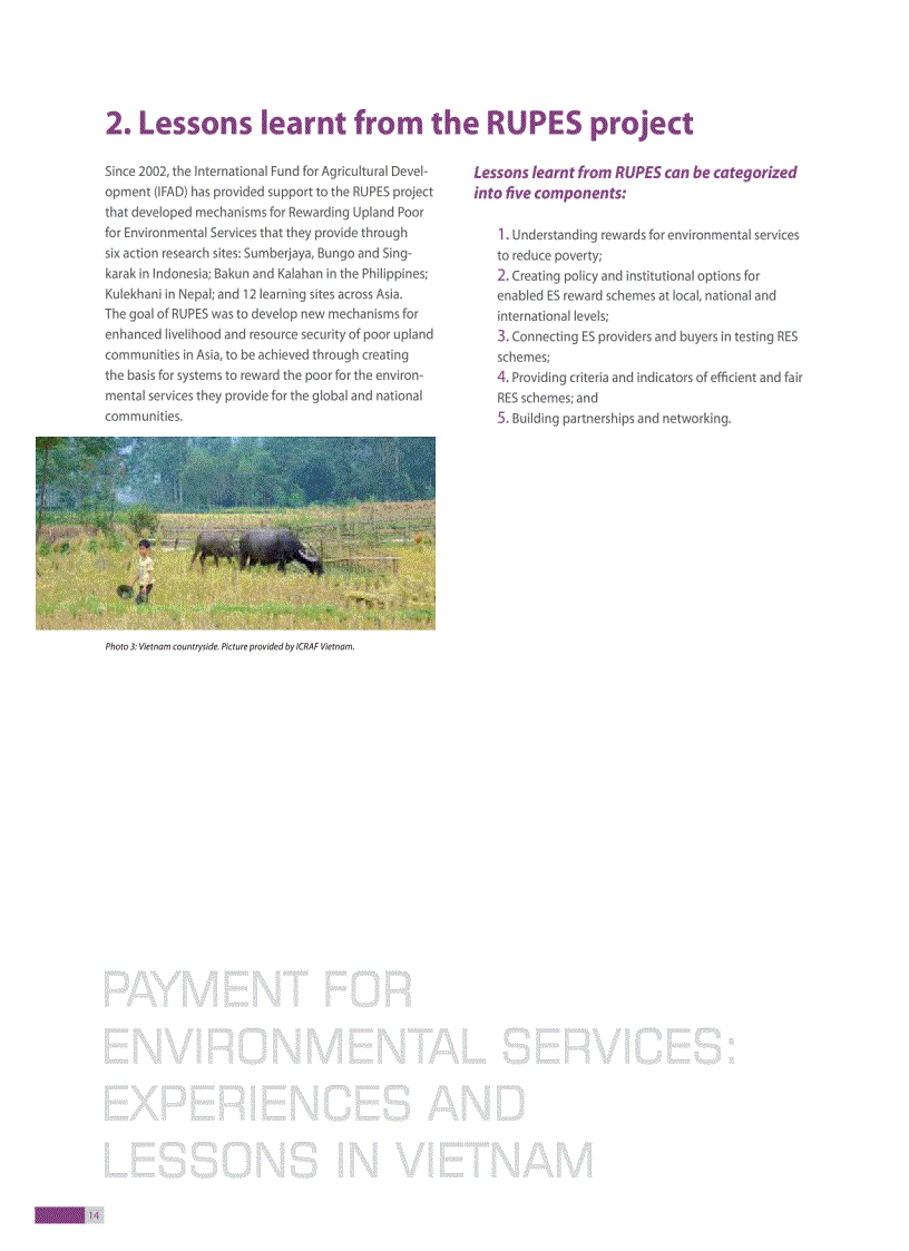 image for page Payment for environment services experiences and lessons in Vietnam
