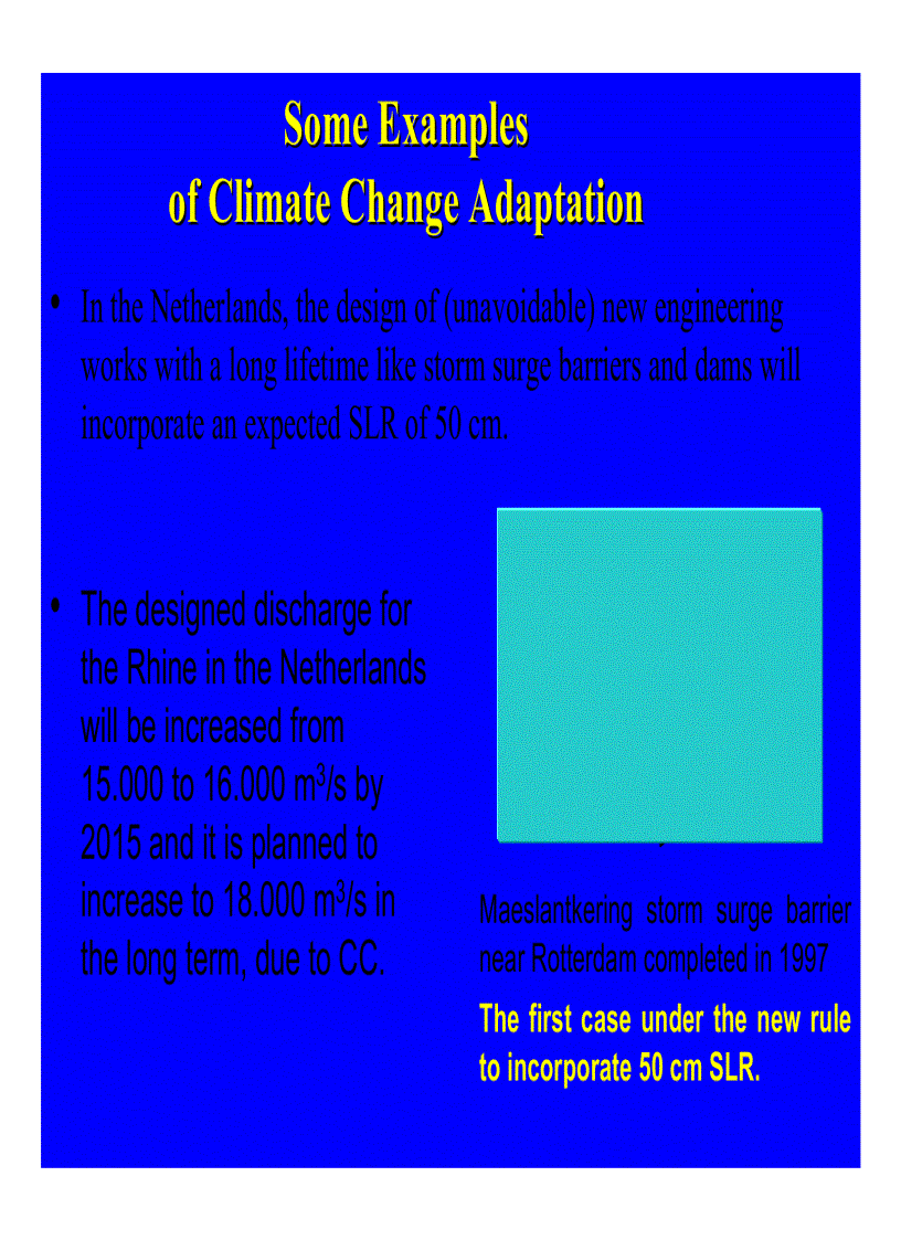 Exampless climate change adaptation