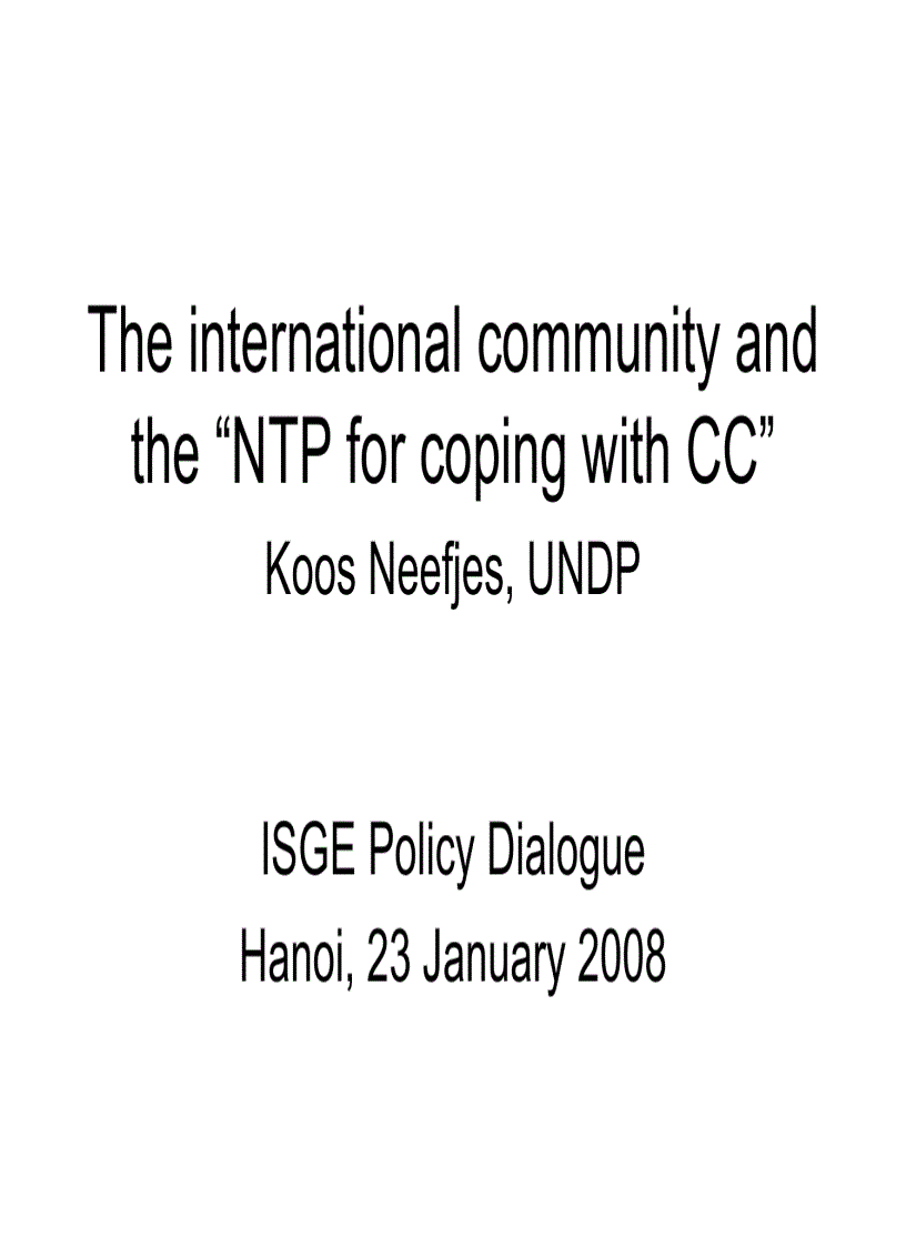image for page The international community and the NTP for coping with CC