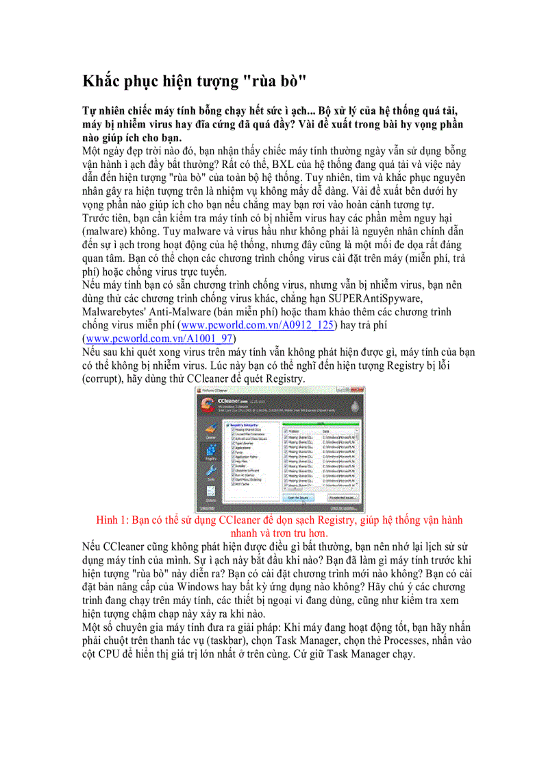 image for page Khắc phục hiện tượng rùa bò