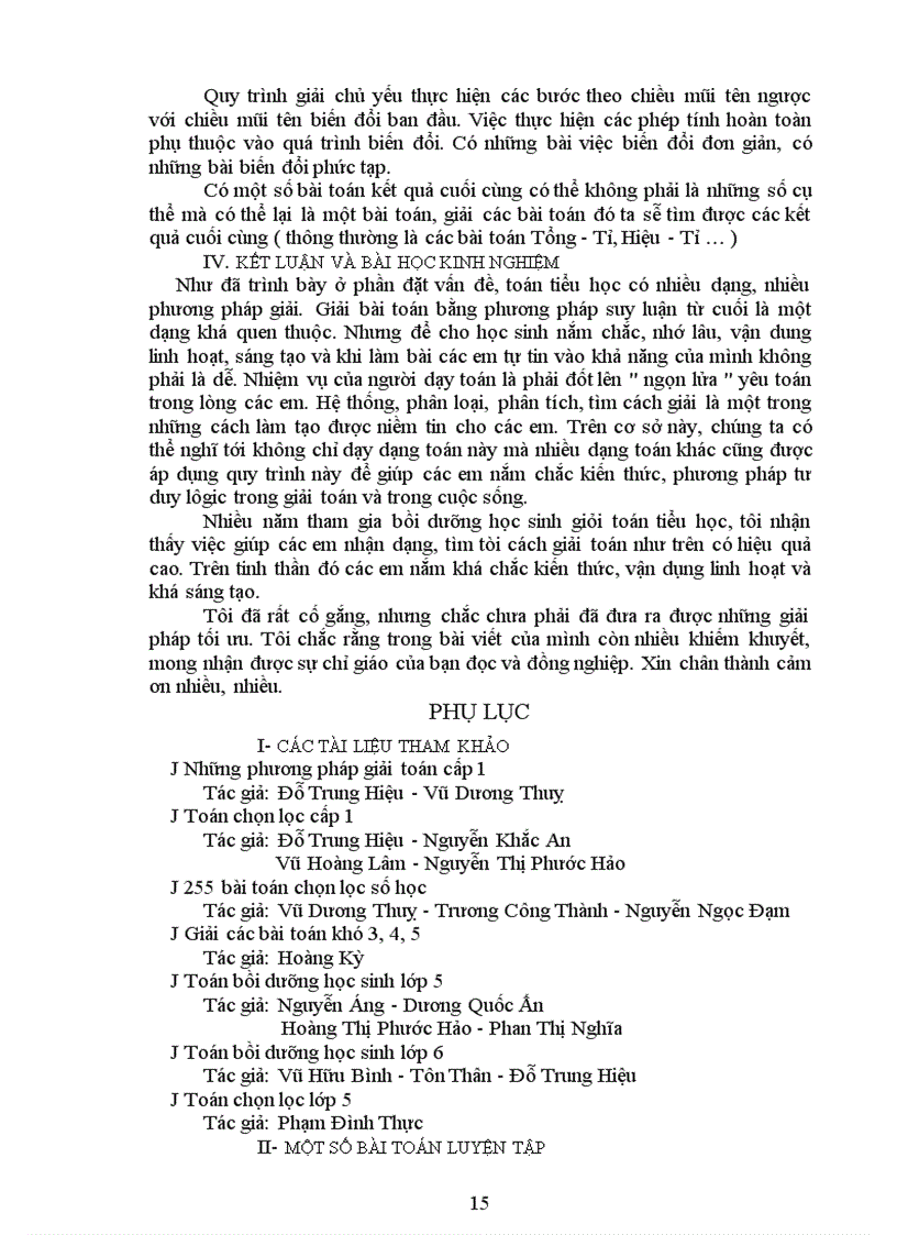 image for page Phân loại và giải bài toán bằng phương pháp tính ngược từ cuối