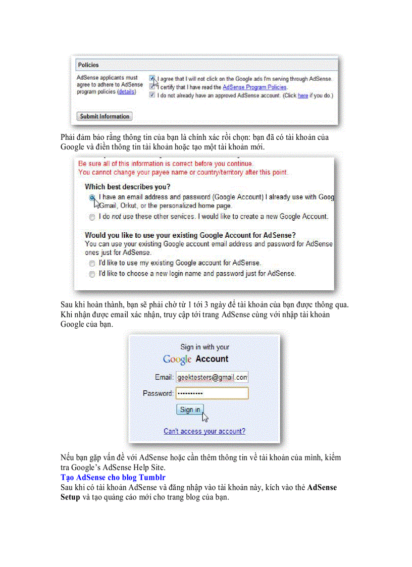 image for page Thêm Google AdSense vào Tumblr Blog