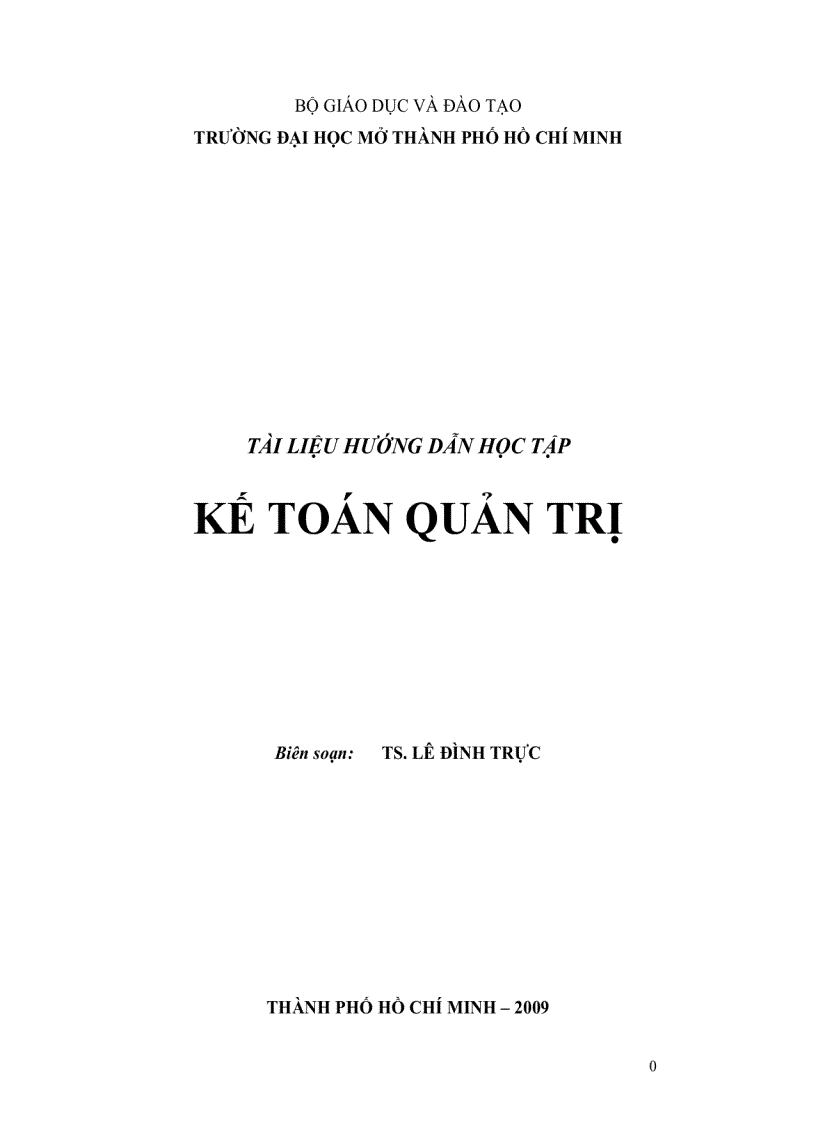 image for page Tài liệu hướng dẫn học tập môn kế toán quản trị