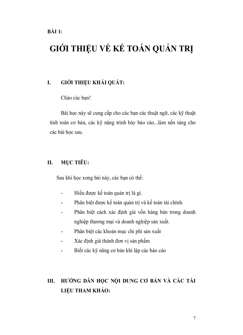 image for page Tài liệu hướng dẫn học tập môn kế toán quản trị