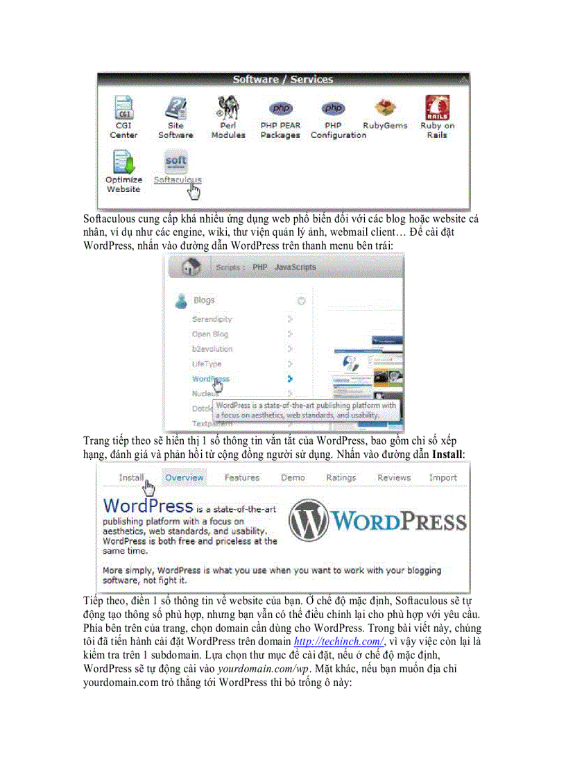 image for page Cài đặt WordPress trên server với ứng dụng hỗ trợ Softaculous