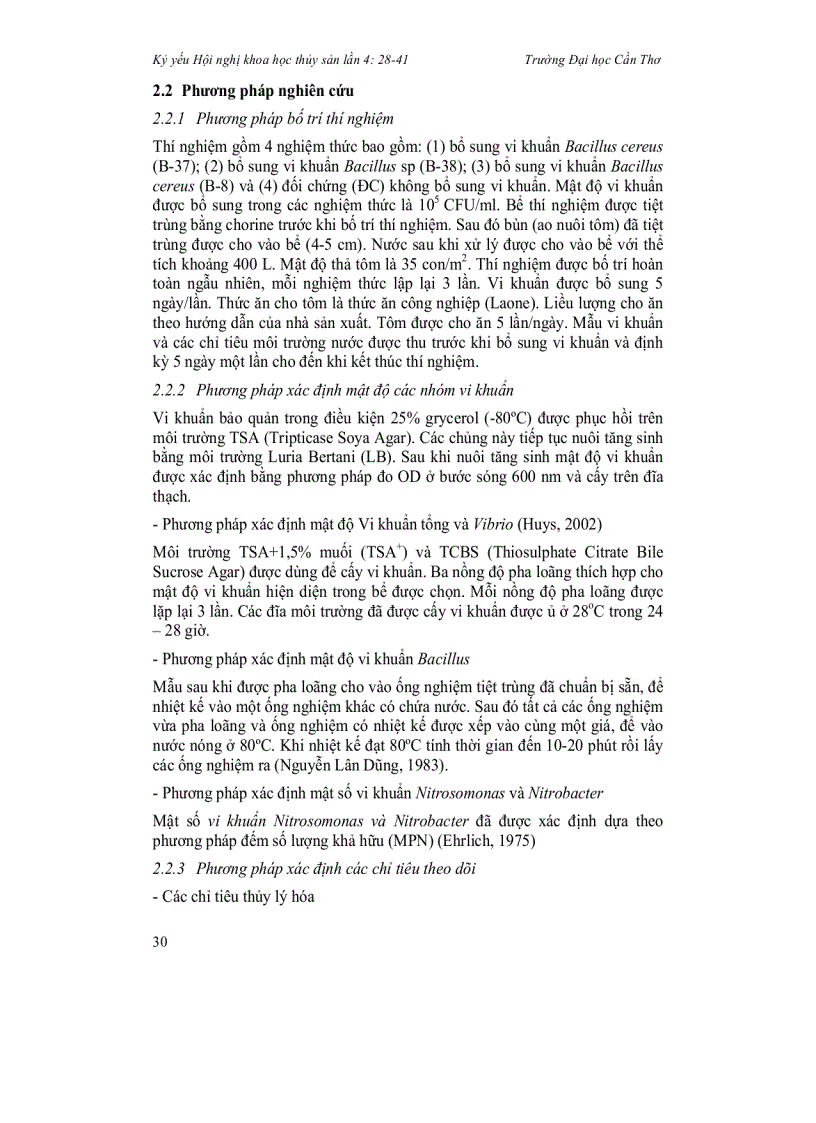 image for page Ảnh hưởng của vi khuẩn Bacillus B8 B37 VÀ B18 lên chất lượng nước bể tôm sú Penaeus monodon