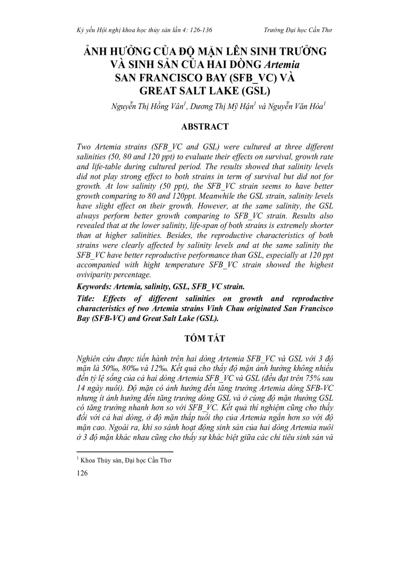 image for page Ảnh hưởng của độ mặn lên sinh trưởng và sinh sản của hai dòng Artemia san francisco bay sfb vc và great salt lake gsl
