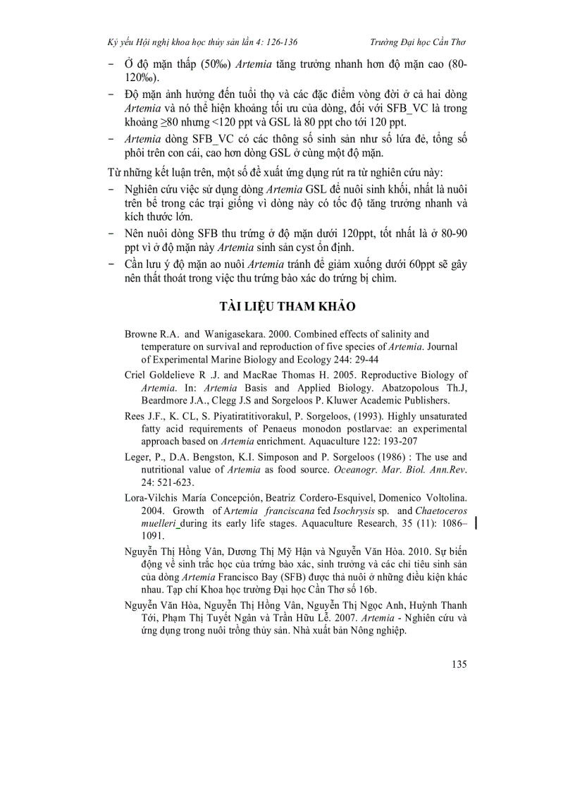 image for page Ảnh hưởng của độ mặn lên sinh trưởng và sinh sản của hai dòng Artemia san francisco bay sfb vc và great salt lake gsl