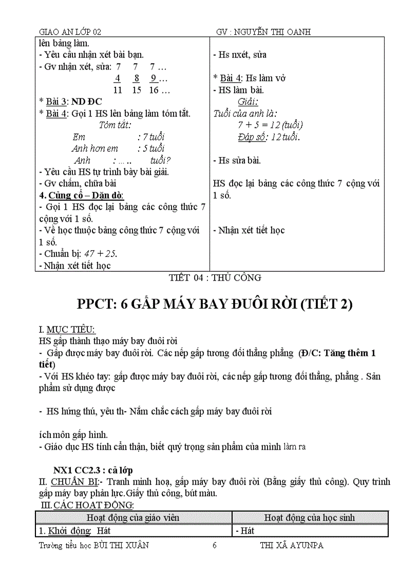 image for page Giáo án lớp 2