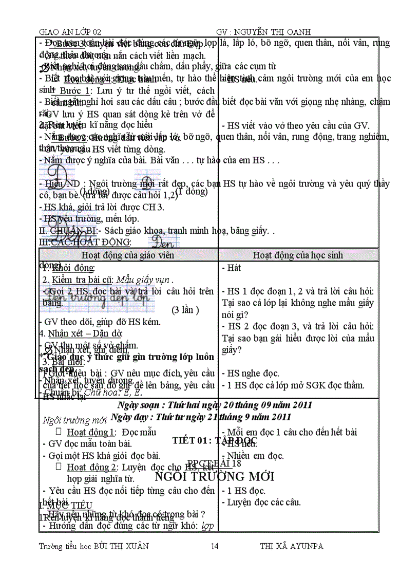 image for page Giáo án lớp 2