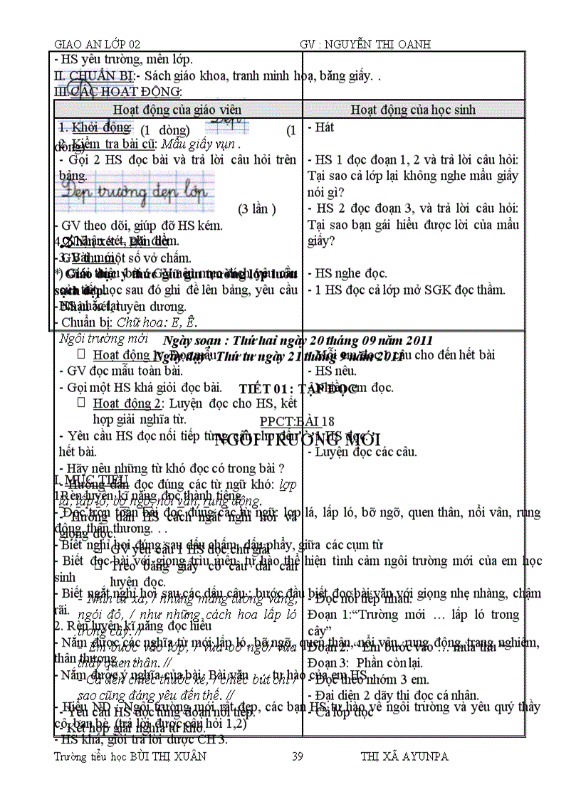 image for page Giáo án lớp 2