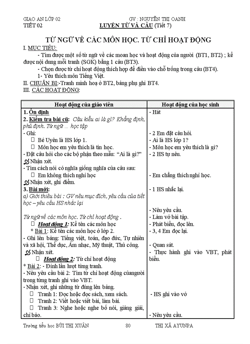 image for page Giáo án lớp 2