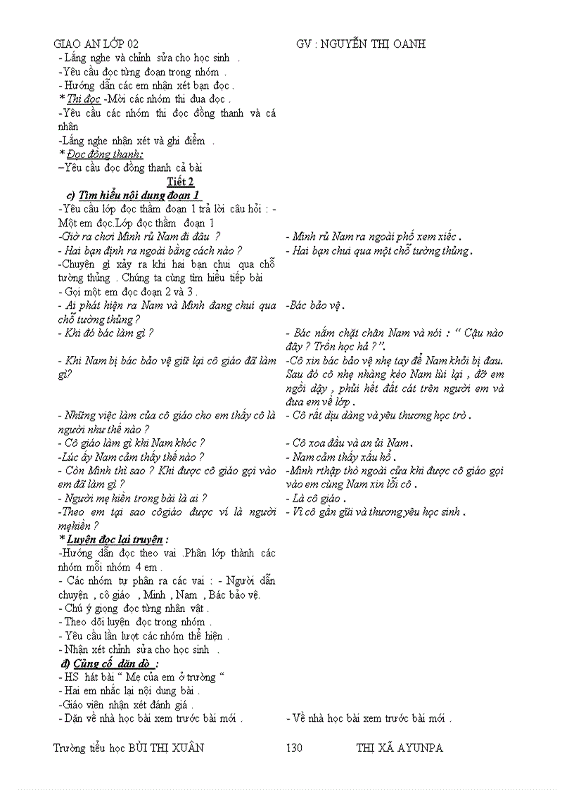 image for page Giáo án lớp 2