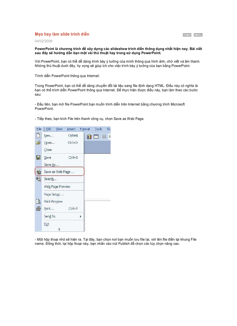 image for page Mẹo hay làm slide trình diễn