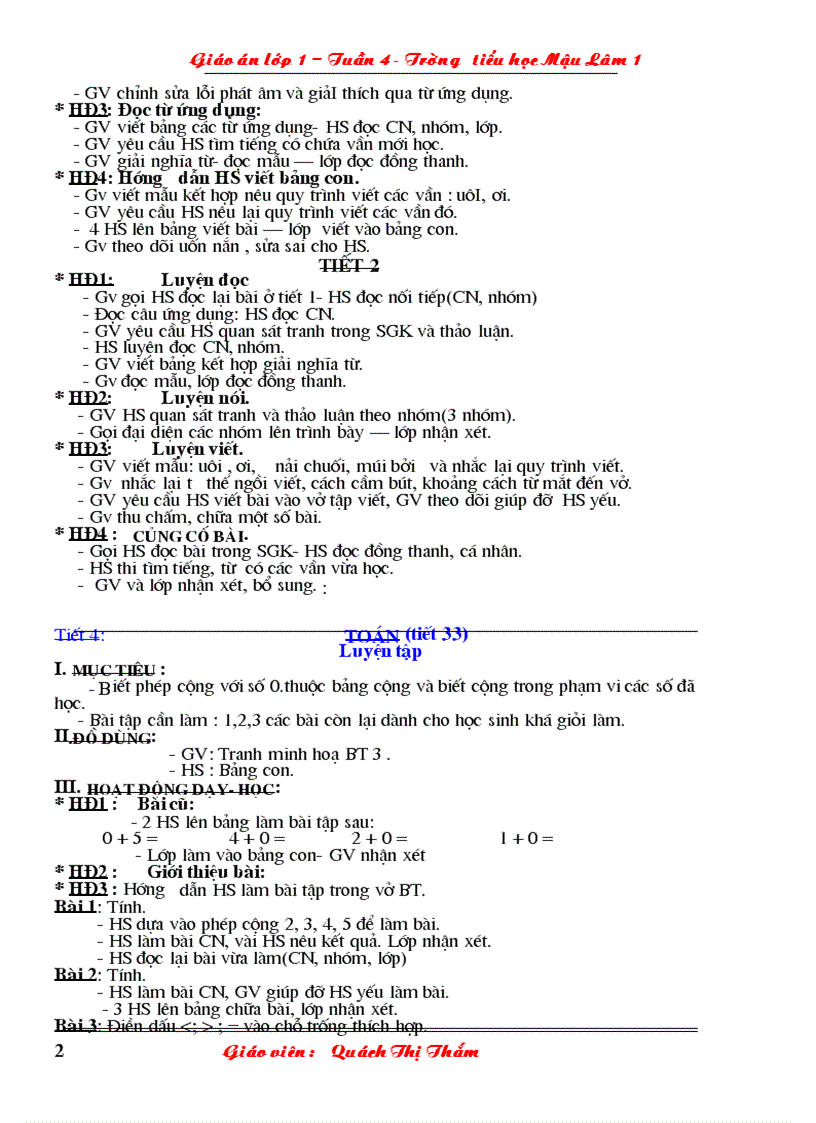 image for page Giao an lop 1 tuán 9 tham