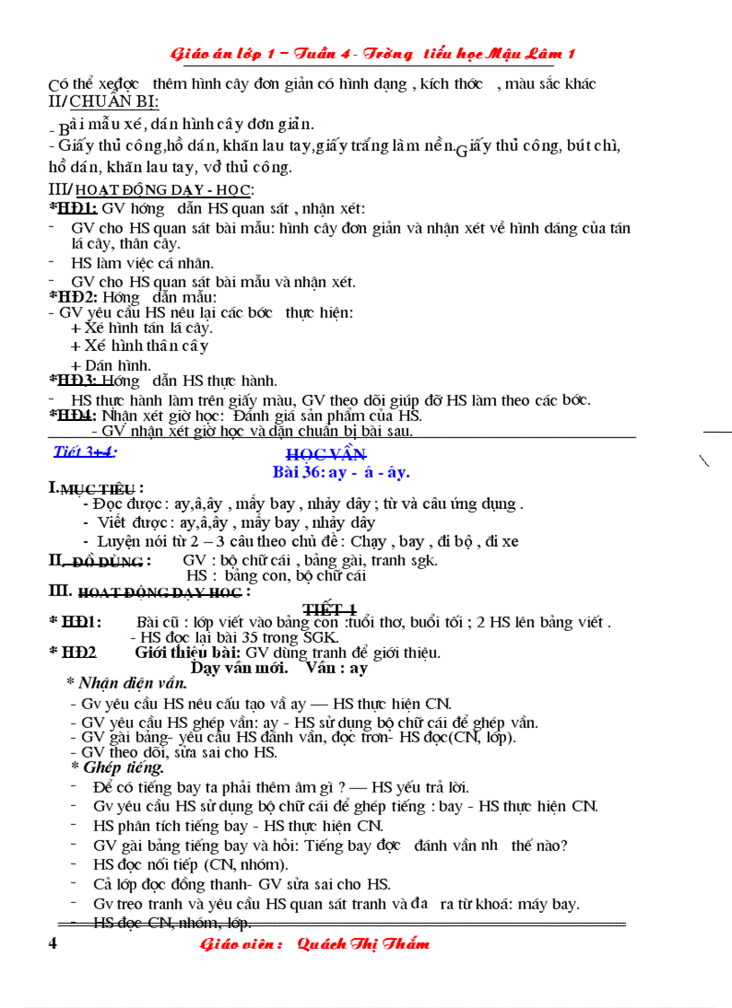 image for page Giao an lop 1 tuán 9 tham