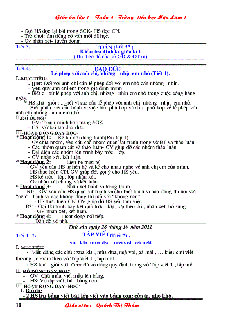 image for page Giao an lop 1 tuán 9 tham