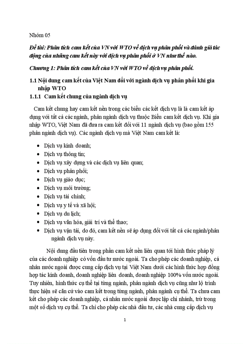 image for page Phân tích cam kết của Việt Nam với WTO về dịch vụ phân phối và đánh giá tác động của những cam kết này với dịch vụ phân phối ở Việt Nam như thế nào