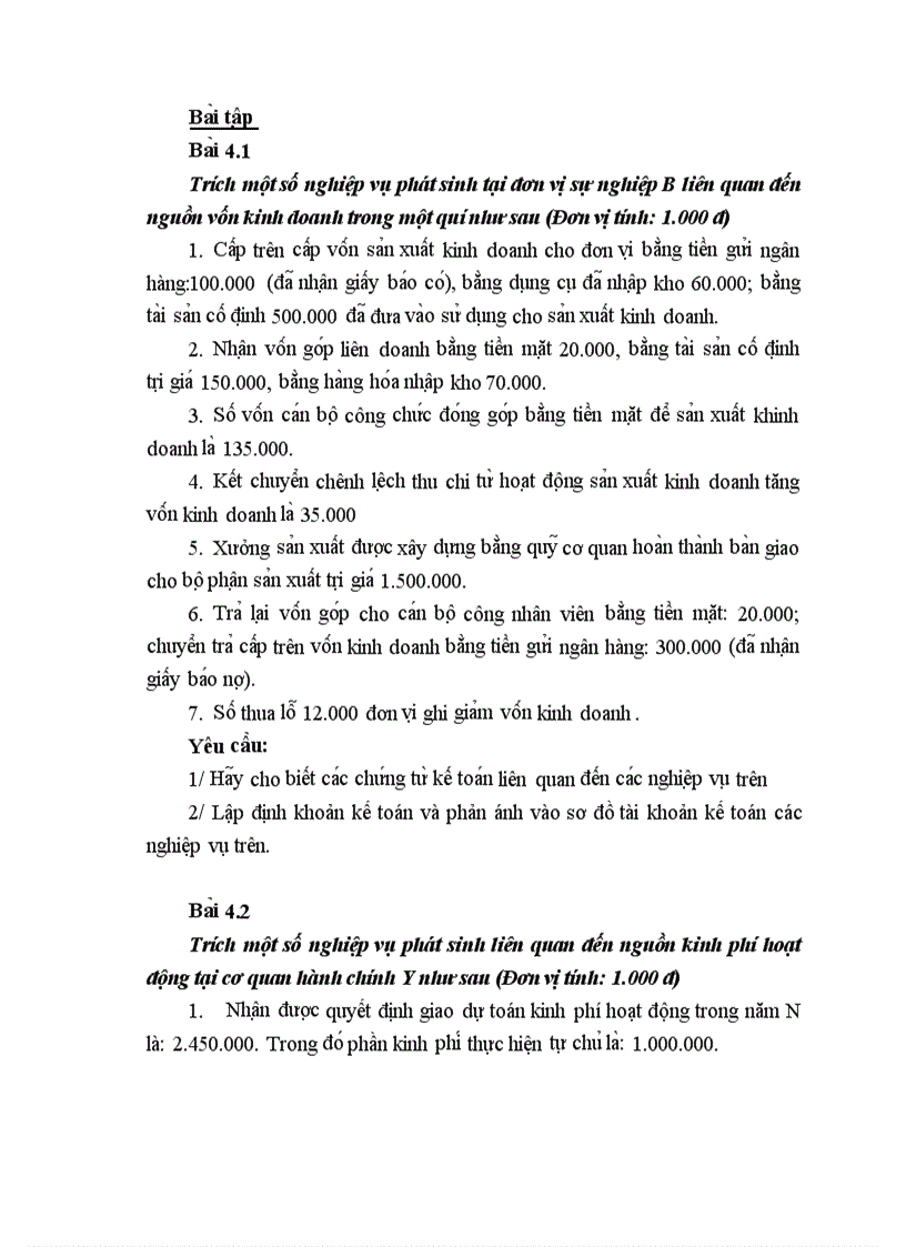 image for page Câu hỏi và bài tập môn kế toán hành chính sự nghiệp