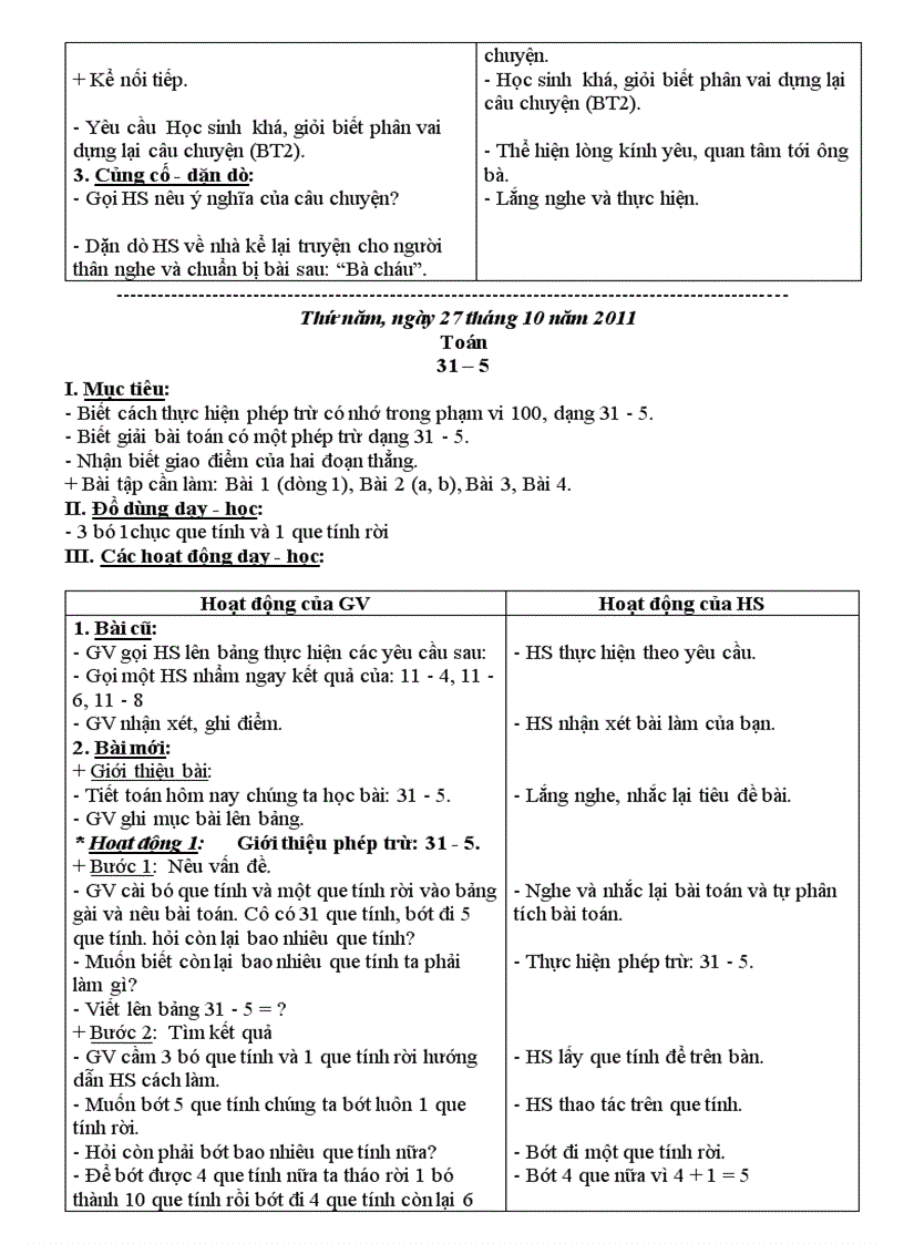 image for page Giáo án lớp 2 tuần 10