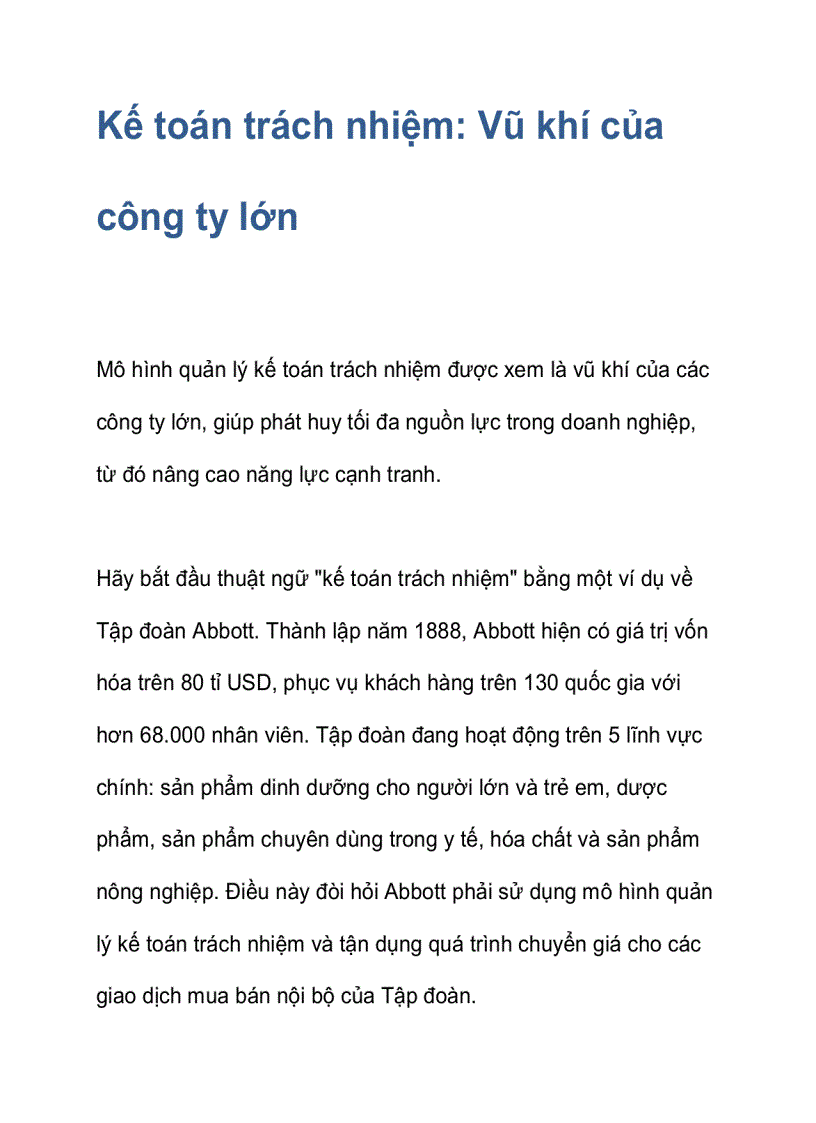 image for page Kế toán trách nhiệm Vũ khí của công ty lớn
