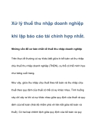 Xử lý thuế thu nhập doanh nghiệp