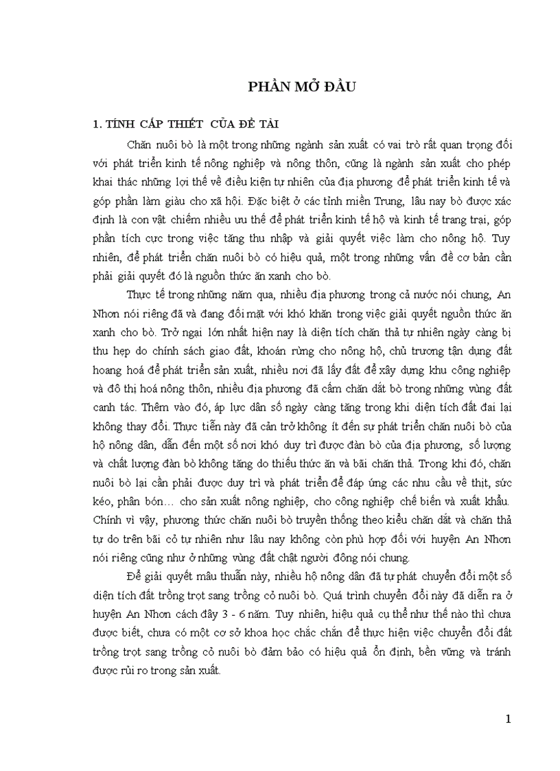 image for page Hiệu quả của việc chuyển đổi đất trồng trọt sang trồng cỏ nuôi bò ở huyện An Nhơn tỉnh Bình Định