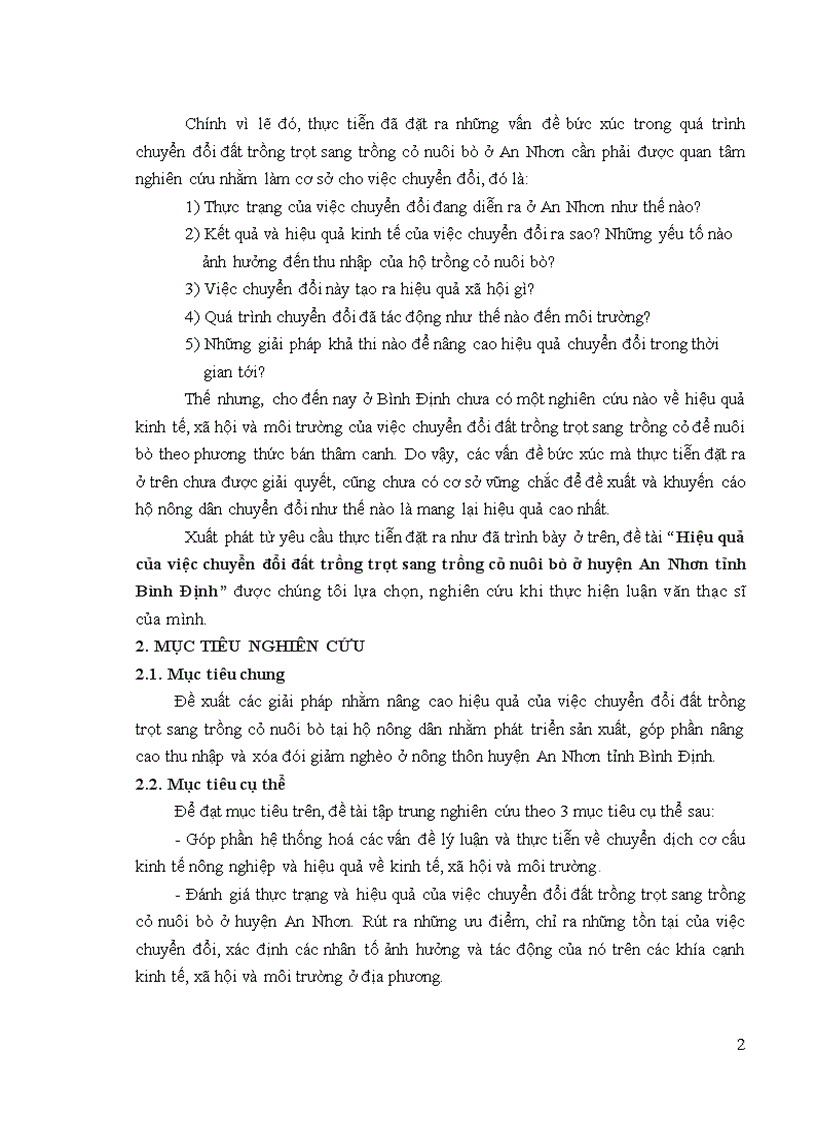 image for page Hiệu quả của việc chuyển đổi đất trồng trọt sang trồng cỏ nuôi bò ở huyện An Nhơn tỉnh Bình Định