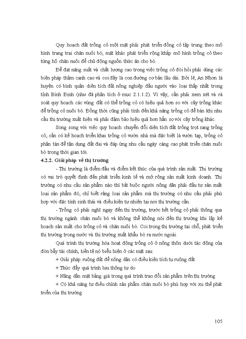 image for page Hiệu quả của việc chuyển đổi đất trồng trọt sang trồng cỏ nuôi bò ở huyện An Nhơn tỉnh Bình Định