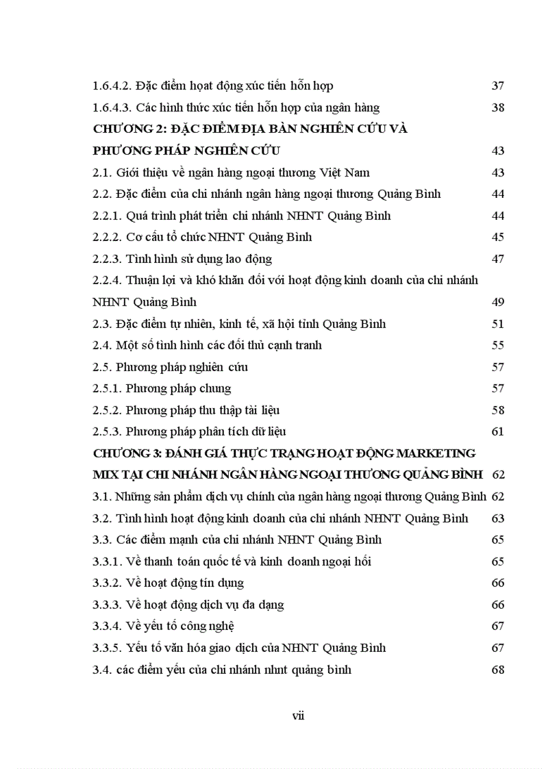 image for page Định hướng mục tiêu và một số giải pháp nâng cao chính sách Marketing mix tại chi nhánh Ngân hàng VCB Quảng Bình