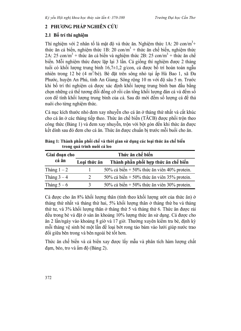 image for page Khả năng sử dụng thức ăn chế biến của cá leo Wallago attu nuôi thương phẩm trong bè nhỏ