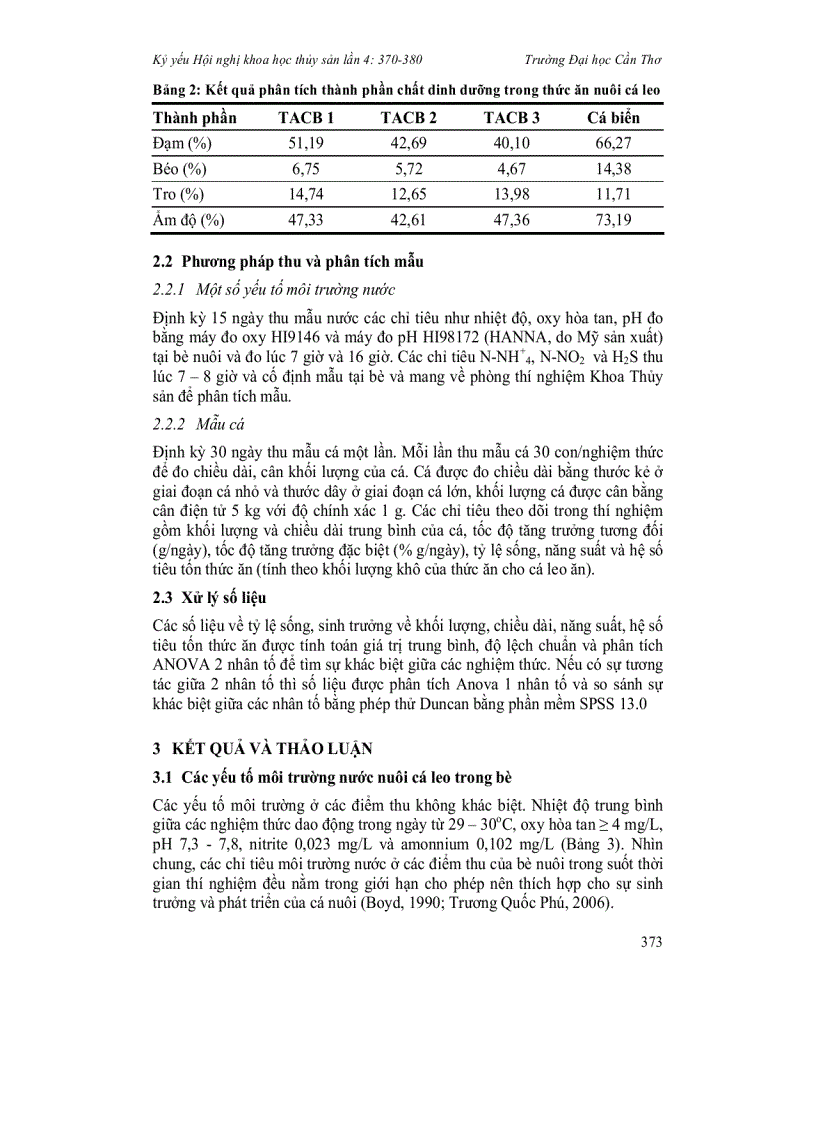 image for page Khả năng sử dụng thức ăn chế biến của cá leo Wallago attu nuôi thương phẩm trong bè nhỏ