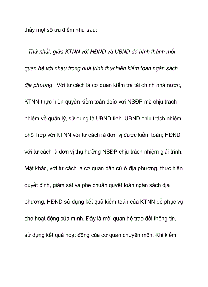 image for page Mối quan hệ giữa KTNN với HĐND và UBND