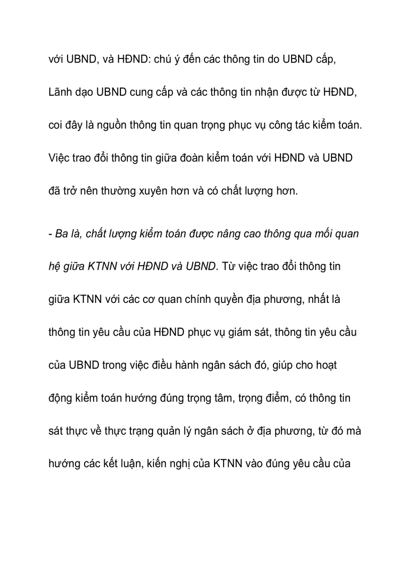 image for page Mối quan hệ giữa KTNN với HĐND và UBND