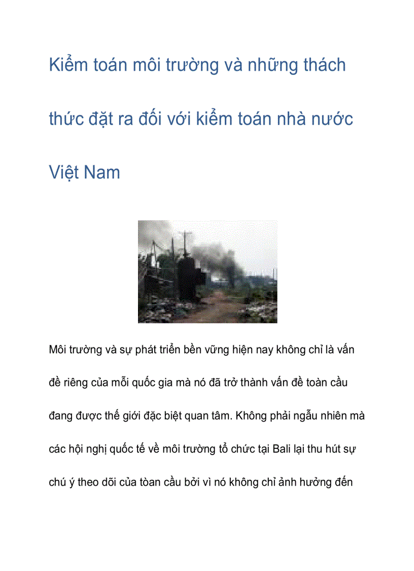 image for page Kiểm toán môi trường và những thách thức