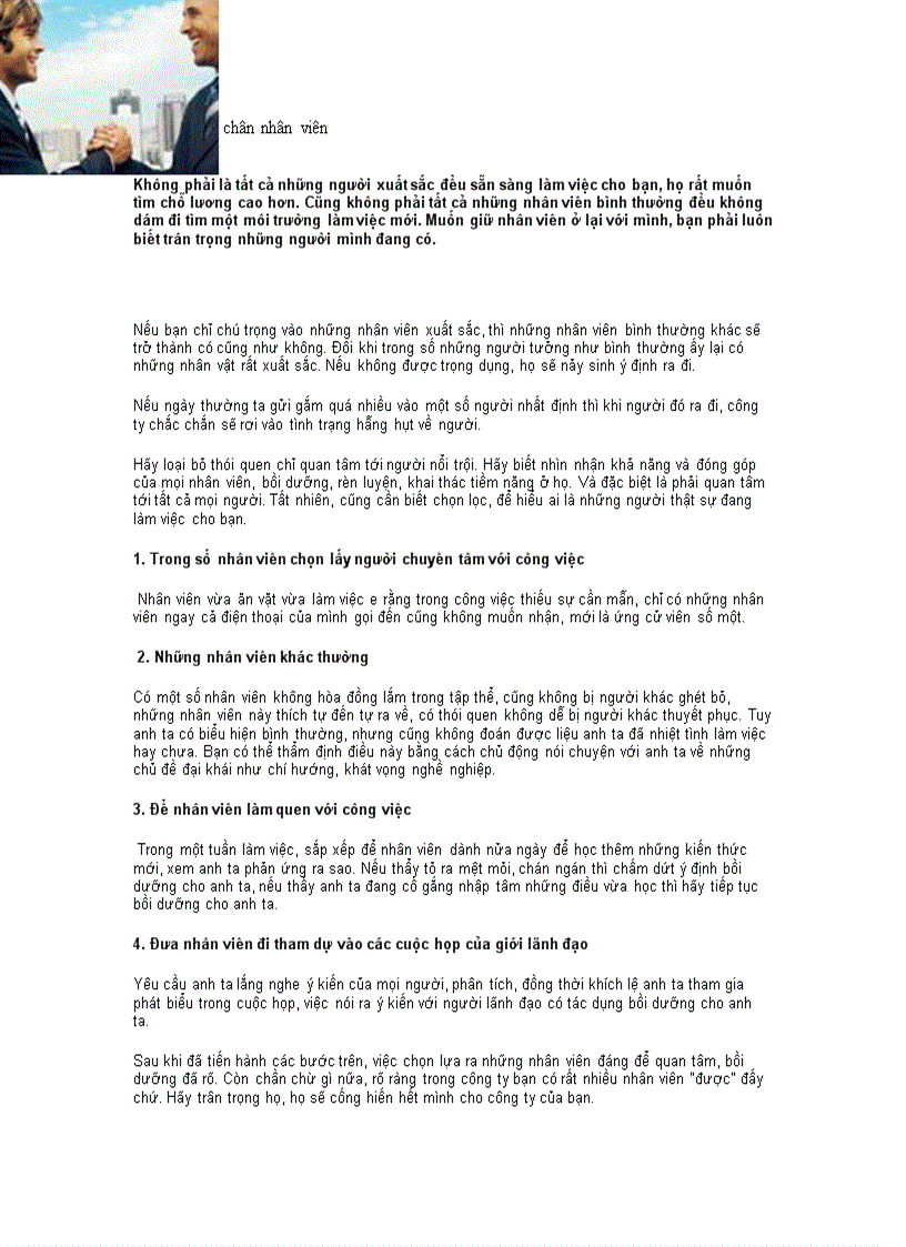image for page Kế sách giữ chân nhân viên