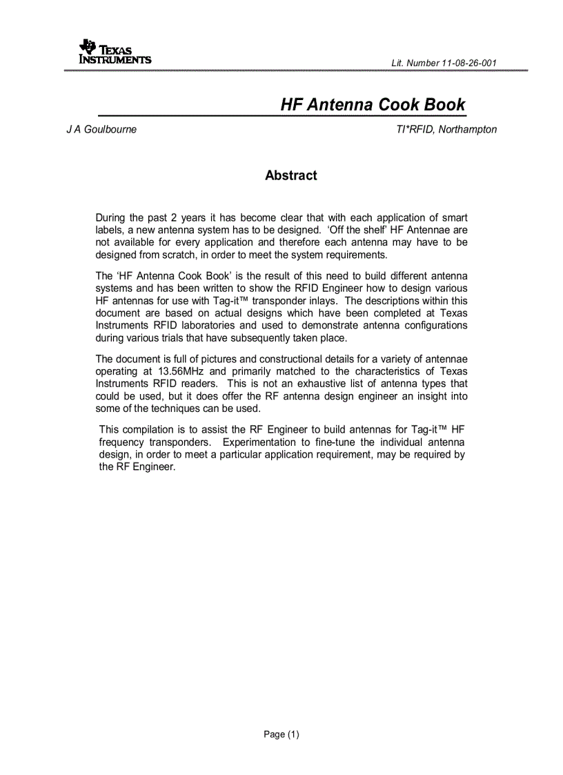 image for page HF Antenna Cookbook Technical Application Report