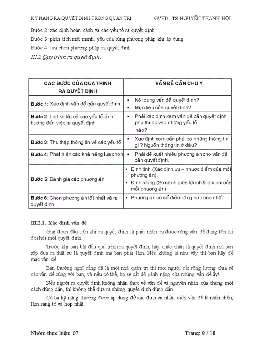 image for page Kỹ năng ra quyết định trong quản trị