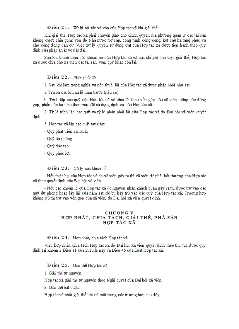 image for page Điều lệ mẫu hợp tác xã công nghiệp và xây dựng