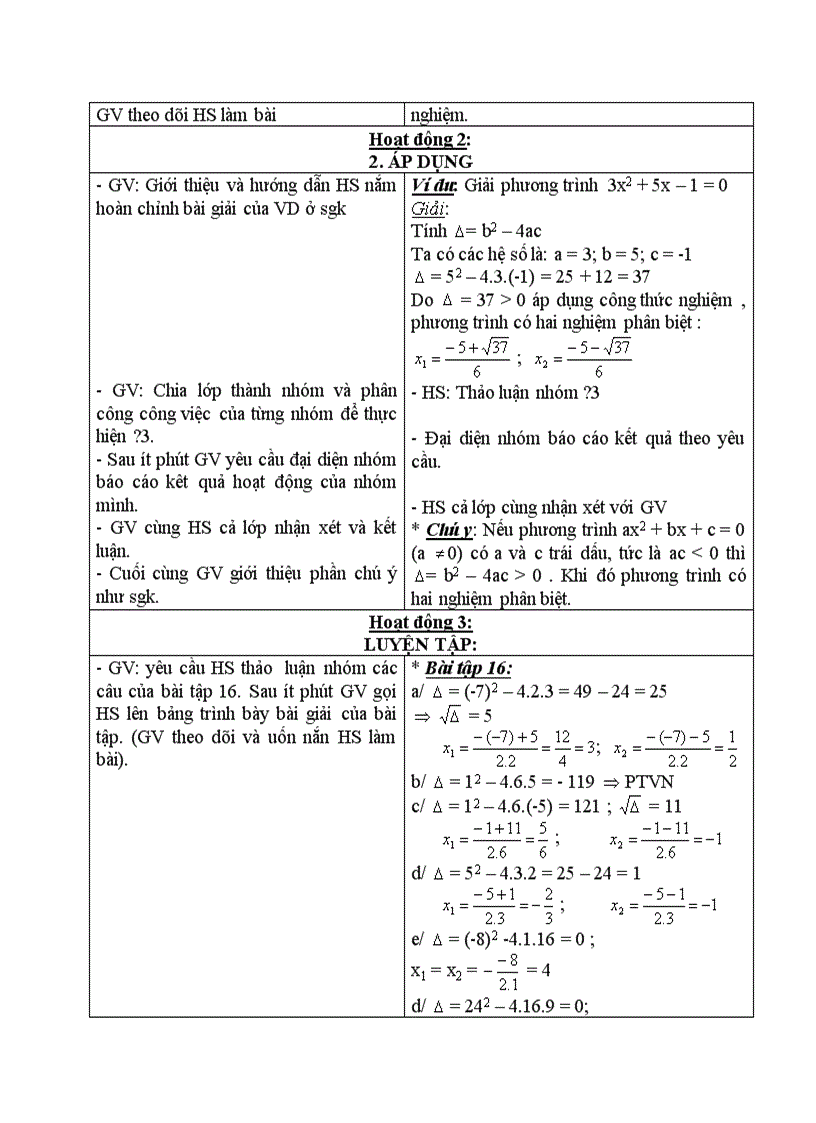image for page Đại số CÔNG THỨC NGHIỆM CỦA PHƯƠNG TRÌNH BẬC HAI