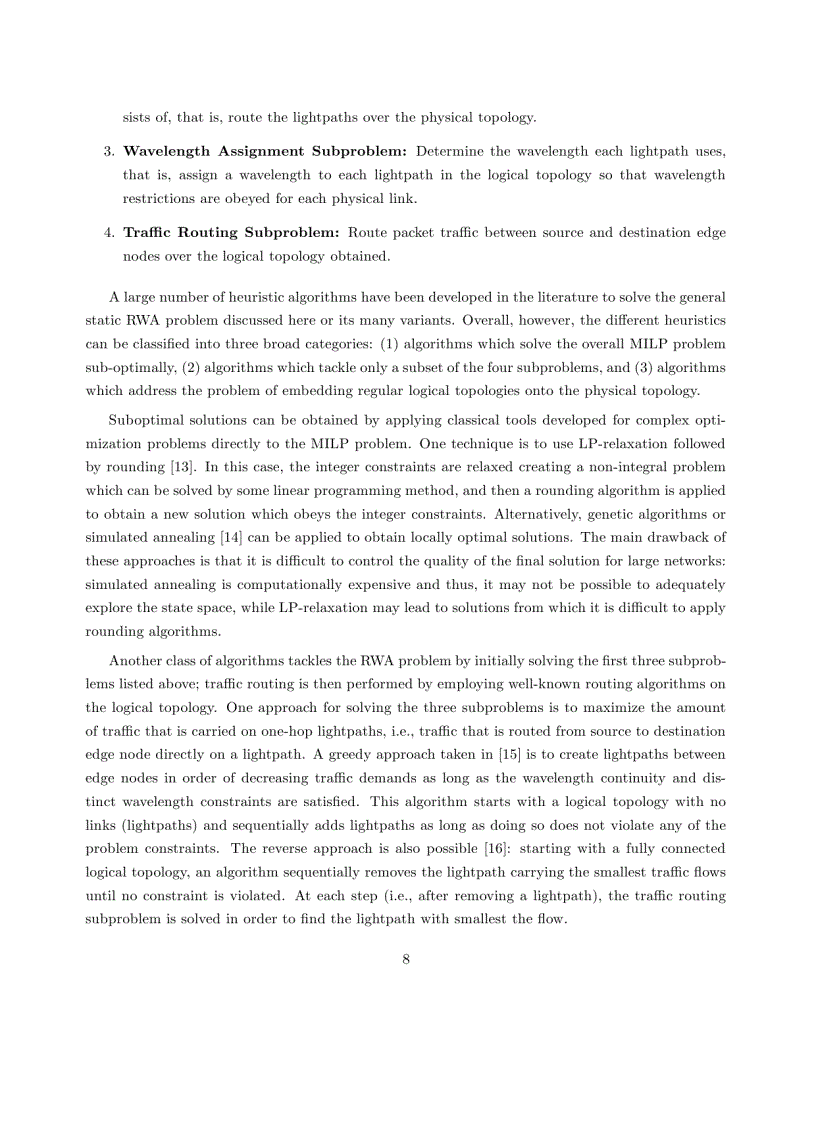 image for page Routing and Wavelength Assignment in Optical WDM Networks