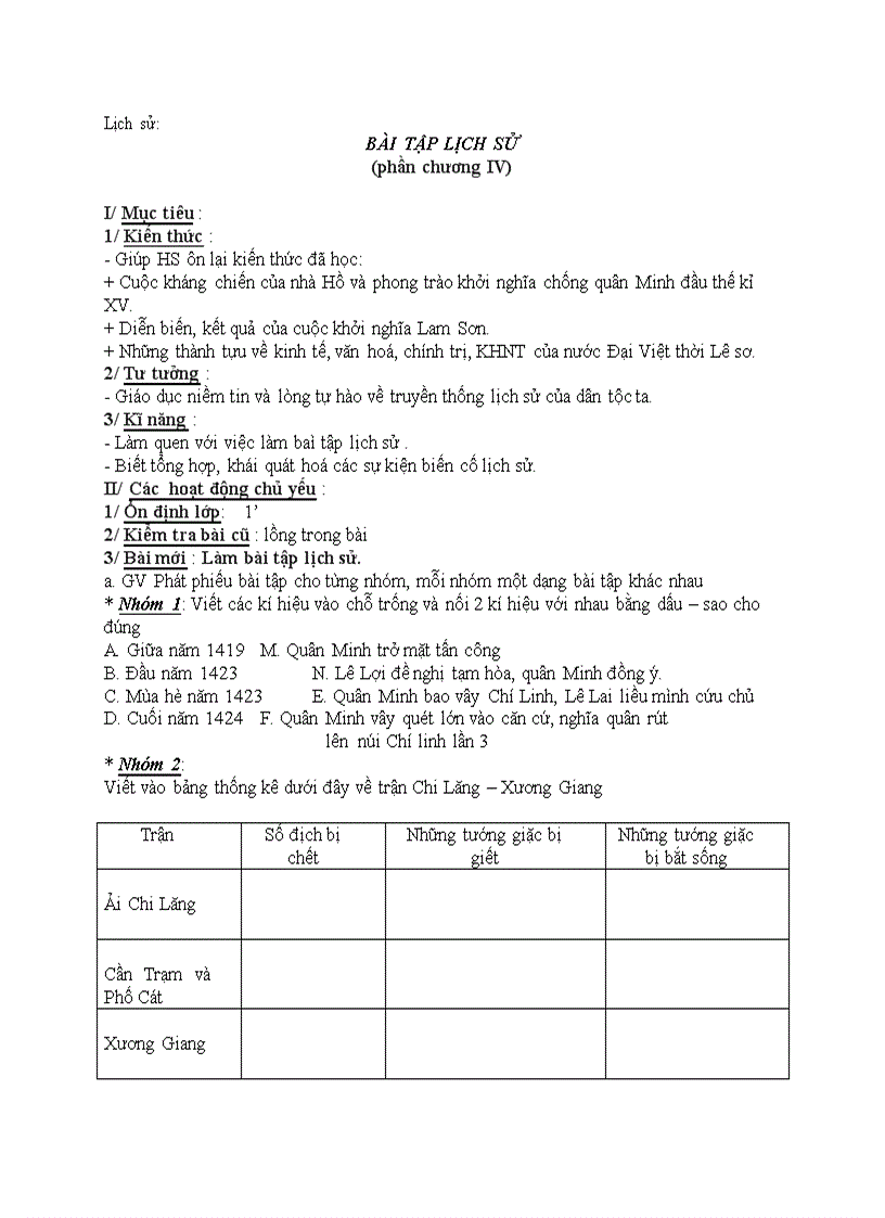 image for page Lịch sử BÀI TẬP LỊCH SỬ phần chương IV